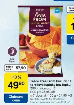 Tesco Tesco Free From Kukuřičné tortilové lupínky bez lepku nabídka