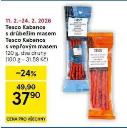 Tesco Tesco Kabanos s drůbežím masem nabídka