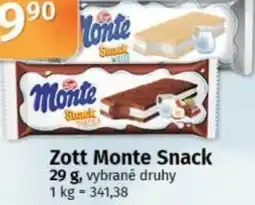 COOP TIP Zott Monte Snack nabídka