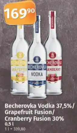 COOP TIP Becherovka Vodka 37,5%/ Grapefruit Fusion/ Cranberry Fusion 30% nabídka