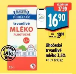Albert Madeta jihočeske trvanlivé mleko 3.5% nabídka