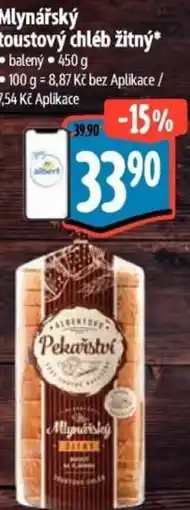Albert Mlynářský toustový chléb žitný nabídka