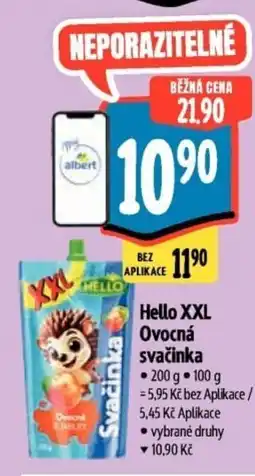 Albert Hello XXL Ovocná svačinka nabídka