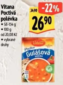 Albert Vitana Poctivá polévka nabídka