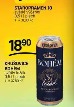 Flop KRUŠOVICE BOHÉM světlý ležák 0,5 plech nabídka