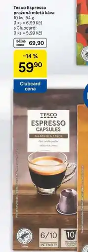 Tesco Tesco Espresso pražená mletá káva, 10 ks nabídka