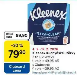 Tesco Kleenex Kuchyňské utěrky, 2 rolí, 2 vrstvy nabídka