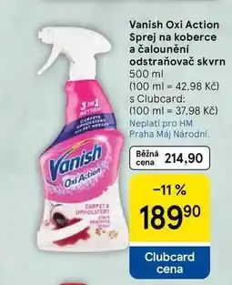 Tesco Vanish Oxi Action Sprej na koberce a čalounění odstraňovač skvrn nabídka