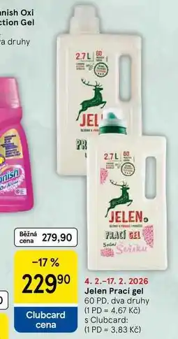 Tesco Jelen Prací gel, 60 PD, dva druhy nabídka
