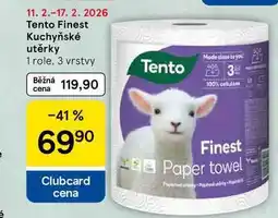 Tesco Tento Finest Kuchyňské utěrky, 1 role, 3 vrstvy nabídka