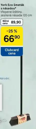 Tesco York Eco Smeták s násadou, třepené štětiny, zesílená násada 120 cm nabídka