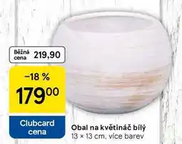 Tesco Obal na květináč bílý, 13 x 13 cm, více barev nabídka