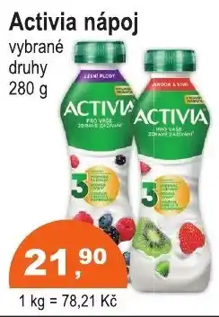 COOP DISKONT Activia nápoj nabídka