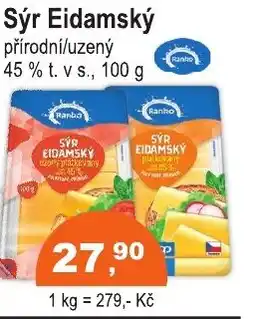 COOP DISKONT Ranko Sýr Eidamský přírodní/uzený 45 % t. v s. nabídka