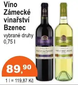 COOP DISKONT Víno Zámecké vinařství Bzenec nabídka