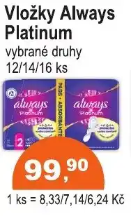 COOP DISKONT Vložky Always Platinum nabídka
