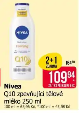 Teta Nivea Q10 zpevňující tělové mléko 250 ml nabídka