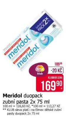 Teta Meridol duopack zubní pasta 2x 75 ml nabídka