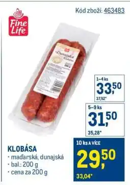 Makro klobása nabídka