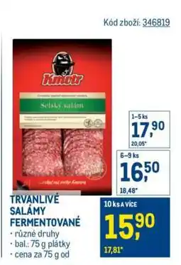 Makro TRVANLIVÉ SALÁMY FERMENTOVANÉ nabídka