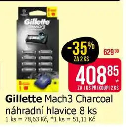 Teta Gillette Mach3 Charcoal náhradní hlavice 8 ks nabídka