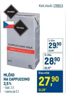 Makro MLÉKO NA CAPPUCCINO 3,5% nabídka