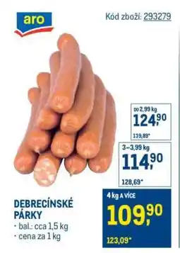 Makro Debrecínské párky nabídka