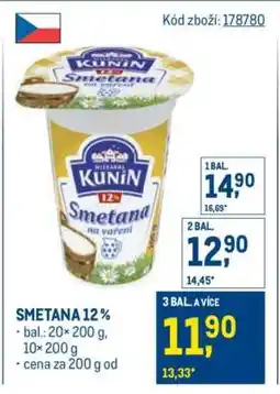 Makro Smetana 12 % nabídka
