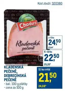 Makro Kladenská pečeně, Debrecínská pečeně nabídka