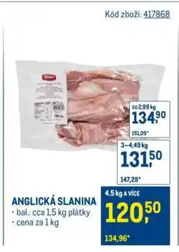 Makro Anglická slanina nabídka