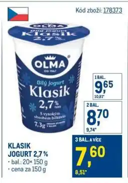 Makro Klasik jogurt 2,7 % nabídka