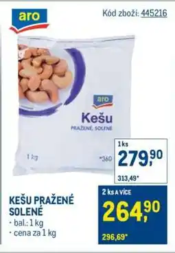 Makro Kešu pražené solené nabídka