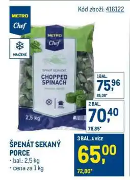 Makro Špenát sekaný porce nabídka