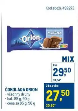 Makro ČOKOLÁDA ORION nabídka