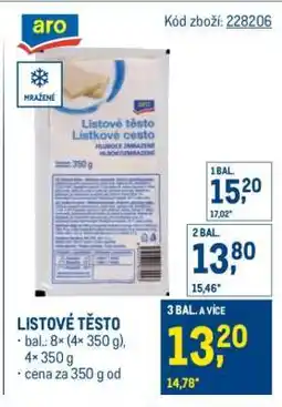 Makro Listové těsto nabídka