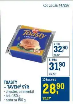 Makro Toasty tavený sýr nabídka