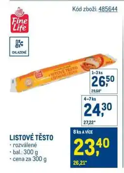 Makro Listové těsto nabídka