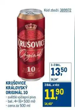Makro Krušovice Královský Originál 10 nabídka