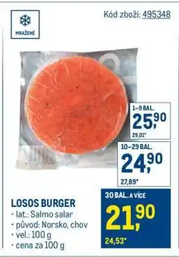 Makro Losos burger nabídka