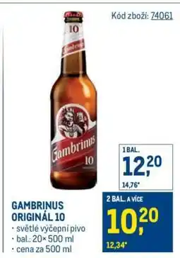 Makro Gambrinus Originál 10 nabídka