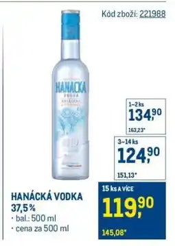 Makro Hanácká Vodka nabídka