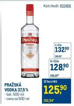 Makro Pražská Vodka 37,5 % nabídka
