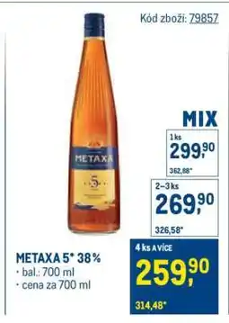 Makro Metaxa 5* 38 % nabídka