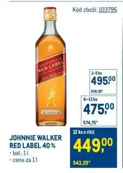 Makro Johnnie Walker Red Label 40 % nabídka