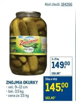 Makro Znojmia Okurky nabídka