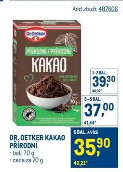 Makro DR. OETKER KAKAO PŘÍRODNÍ nabídka