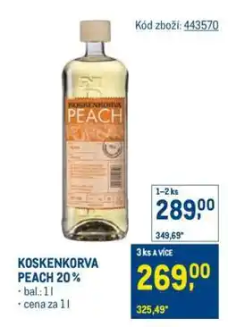 Makro KOSKENKORVA PEACH 20 % nabídka