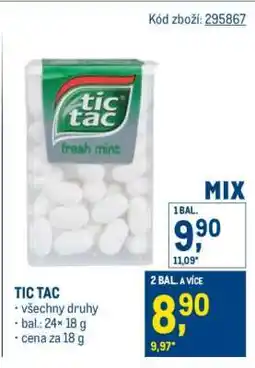 Makro Tic Tac nabídka