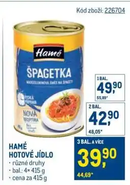 Makro Hamé Špagetka nabídka