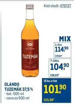 Makro OLANDO TUZEMÁK 37,5 % nabídka
